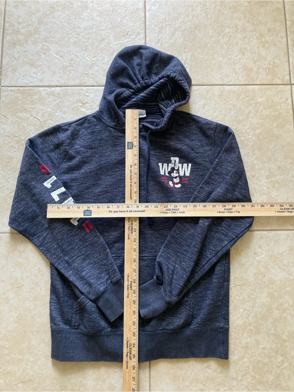 Disney Navy Heather Zip Hoodie with Logo